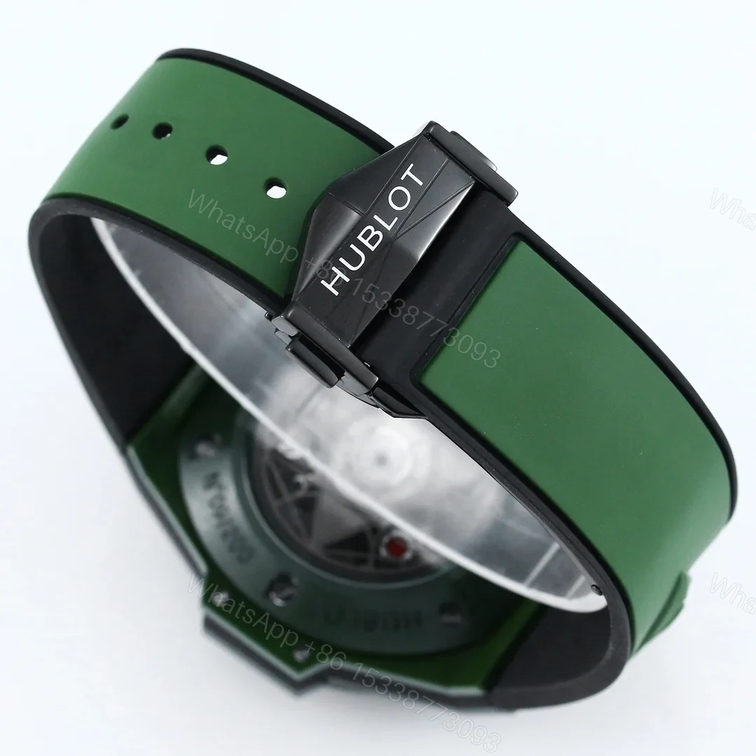 View 7 of Hublot Big Bang Sang Bleu Replica 45MM Premium Green Ceramic Rubber Strap Edition RG-HUBLOT-SANGBLEU-GREEN-45