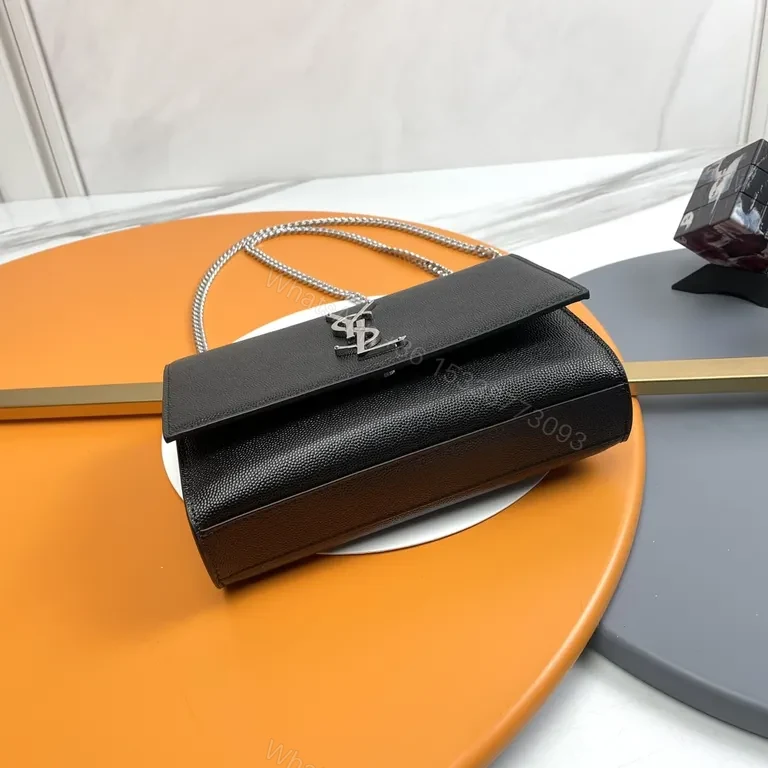 View 2 of Sleek Black Leather Crossbody - YSL-Inspired, All-Day Confidence