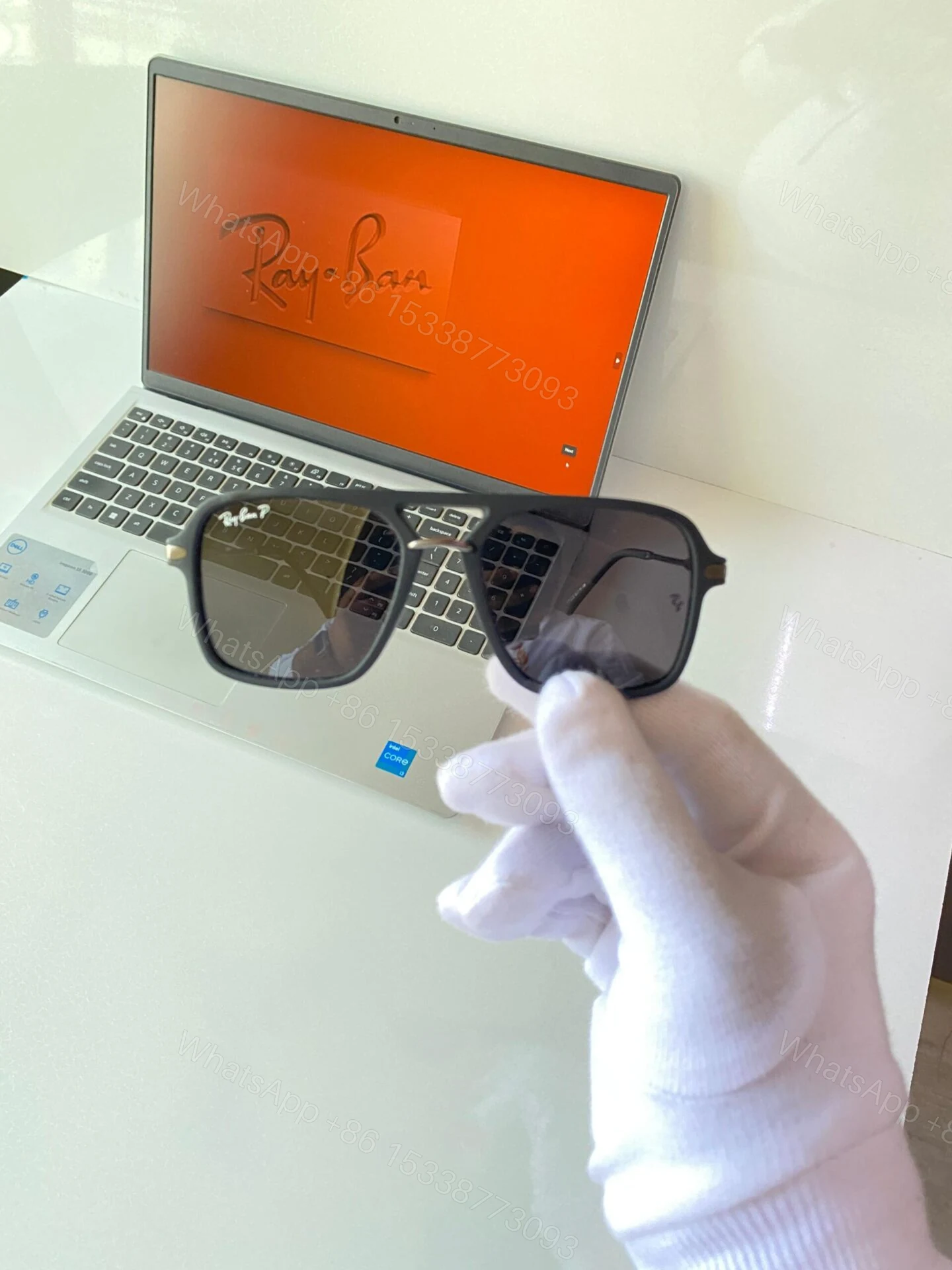 View 4 of Ray-Ban Sunglasses Black-Green Metal Frame