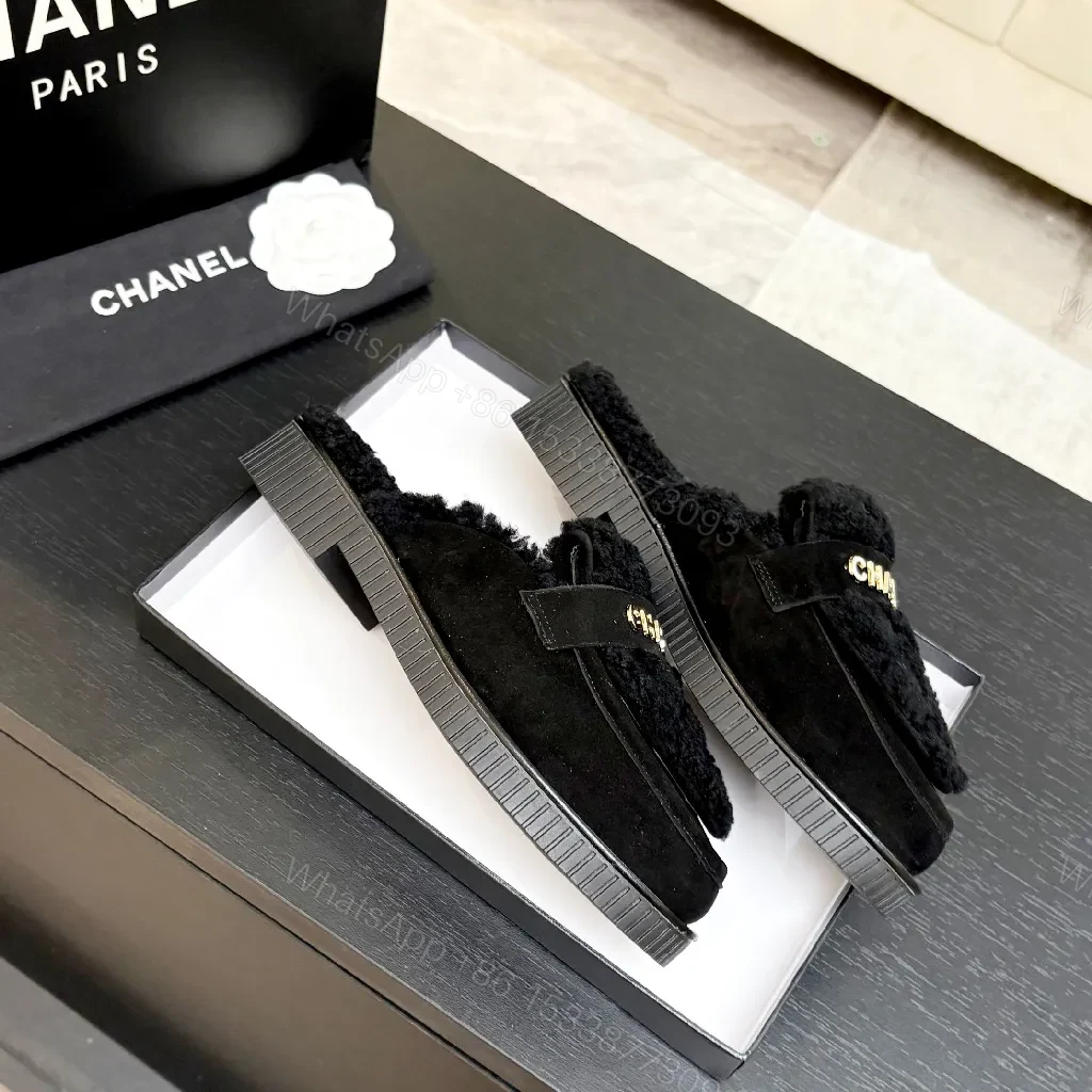 View 5 of Lux Plush Slide Moccasins - Premium Chanel-Inspired Twist