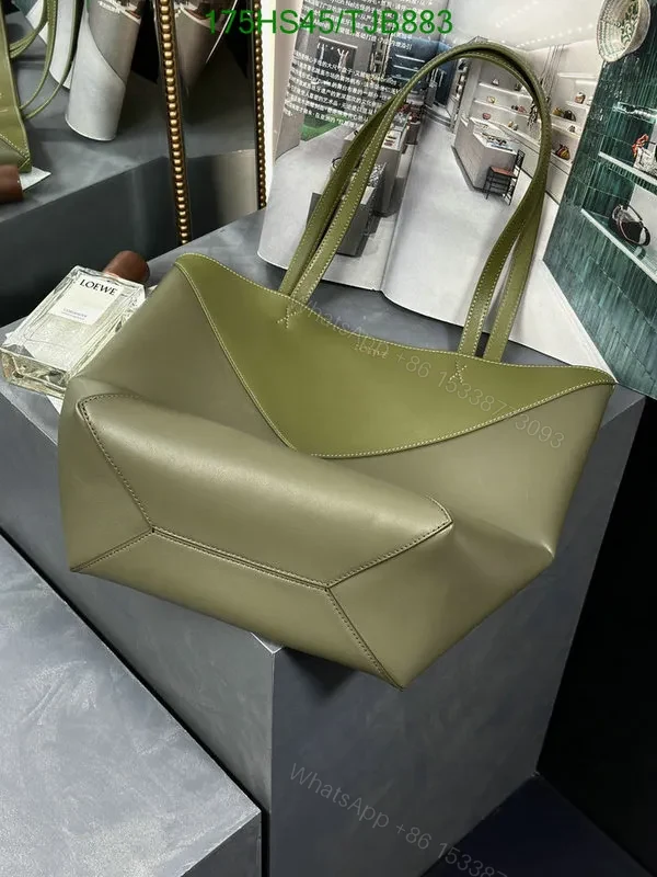 View 15 of Loewe Puzzle Fold Tote in Chocolate/Burgundy Shiny Calfskin DD9633