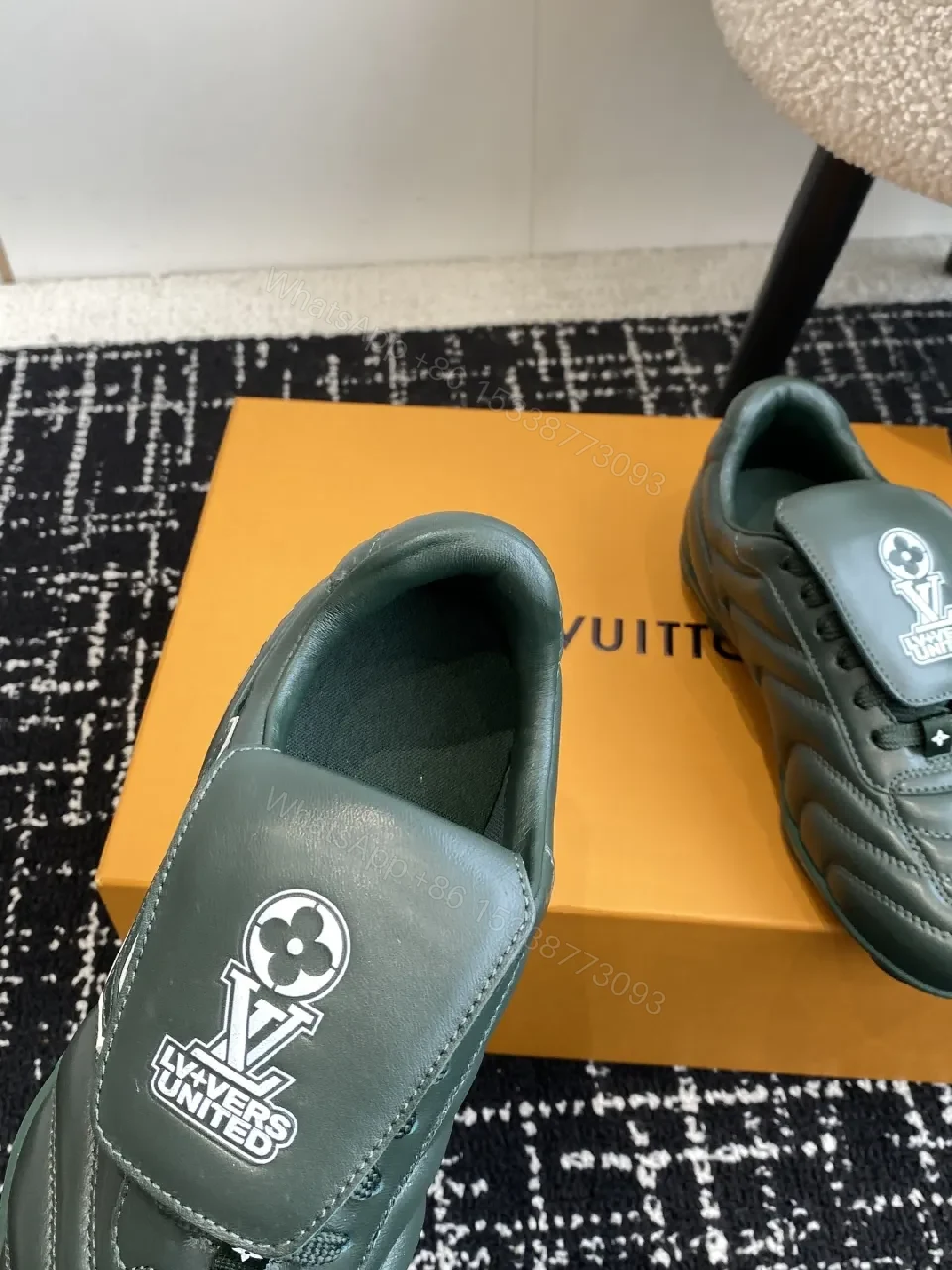 View 2 of Forest Green Quilted Leather Sneakers — Subtle Luxe, City-Ready Comfort