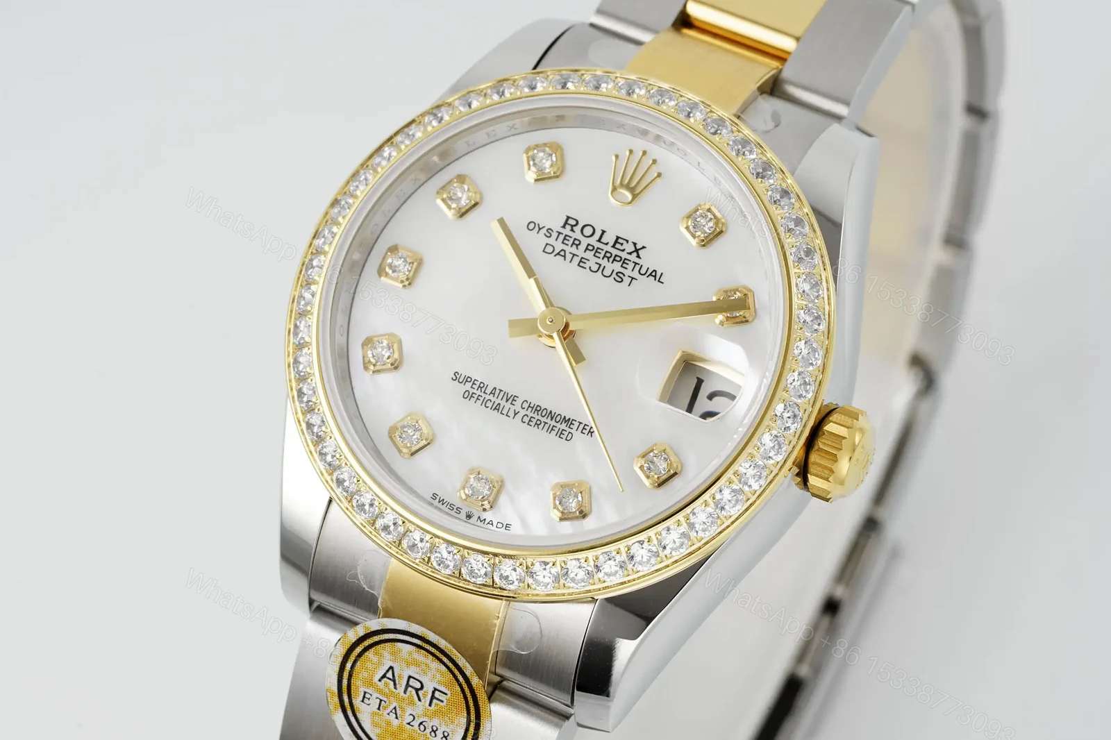 View 2 of Rolex Datejust 31 Stainless Steel Yellow Gold Diamond White – Roman Dial Oyster 278383RBR-0001