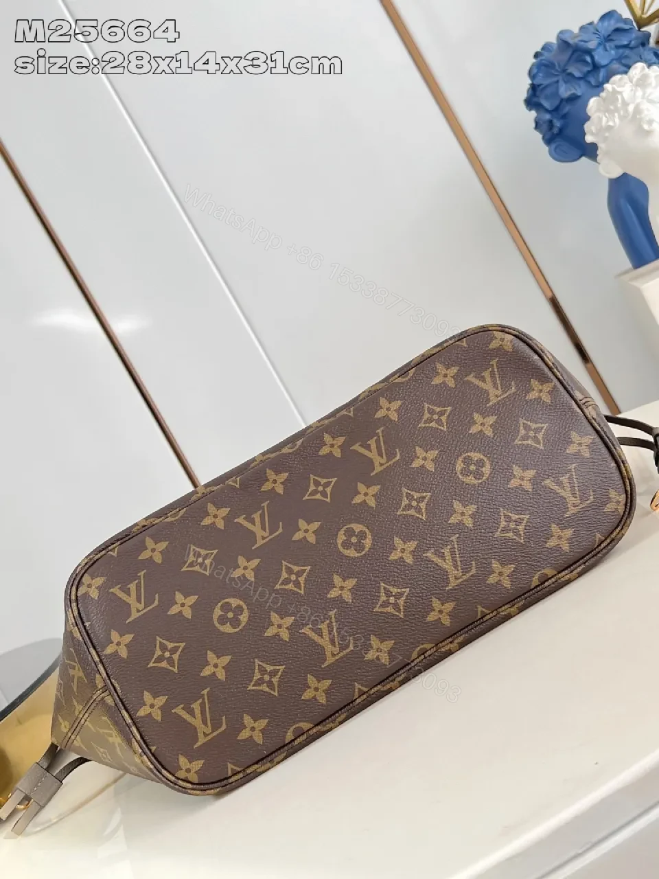 View 2 of Lux Monogram Tote: Premium Leather-Trim, Everyday Elegance