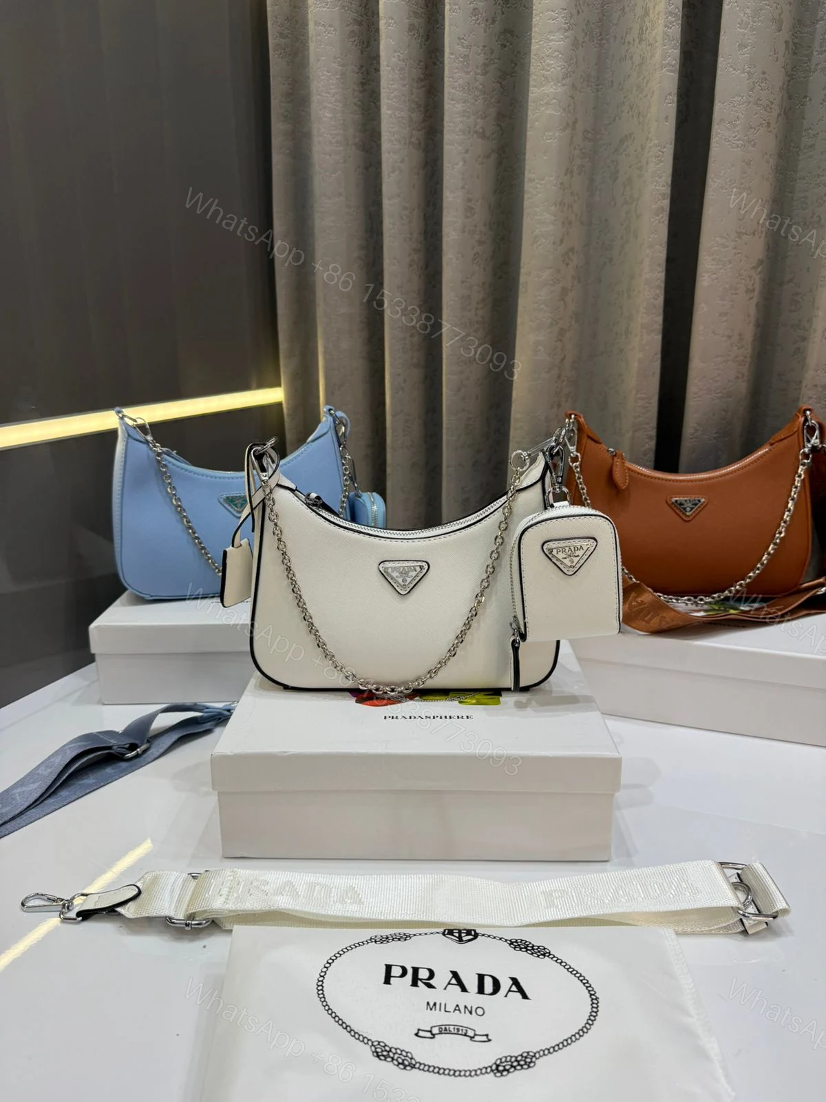 View 2 of FIRST COPY PRADA RE-EDITION POCHETTE CROSSBODY BAG