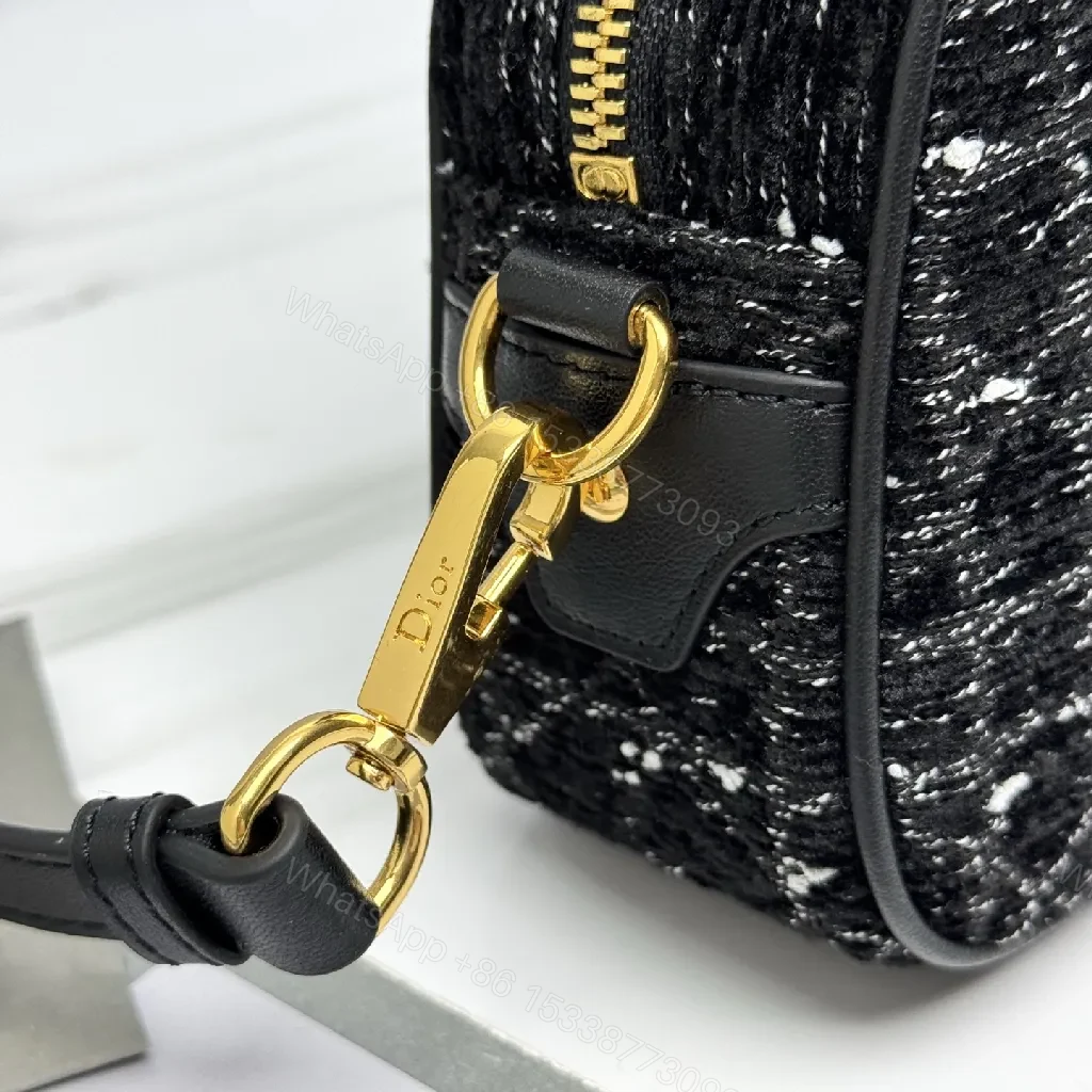 View 5 of Black Sequin Satchel with Leather Accents Mini Bag - Evening Chic