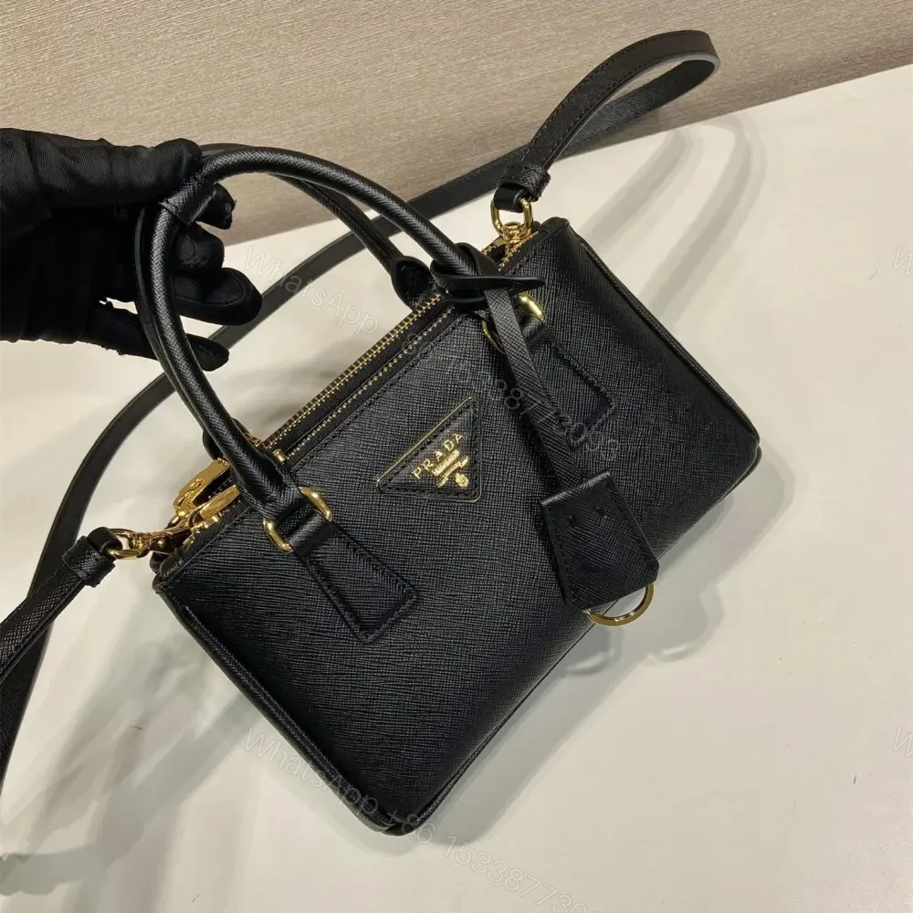 View 4 of 高仿Prada*Galleria系列1BA916紋理牛皮單肩包黑色Mini免檢版