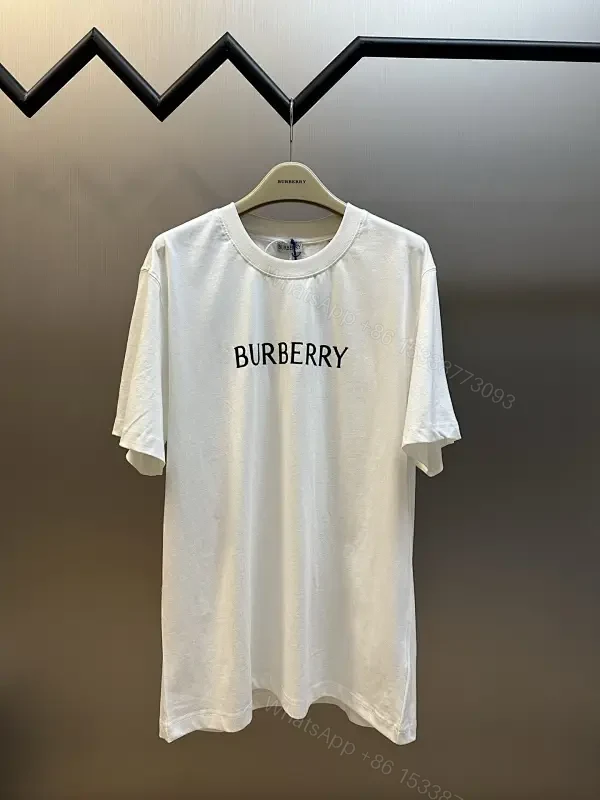 Minimalist Burberry-Style White Cotton Tee: Elevated Everyday Comfort — view 1