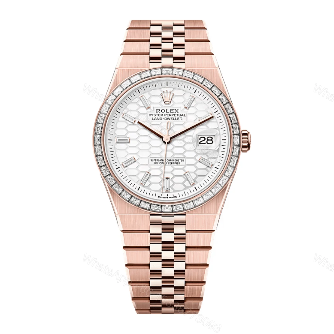 Rolex Land-Dweller Rose Gold Diamond Replica — view 1