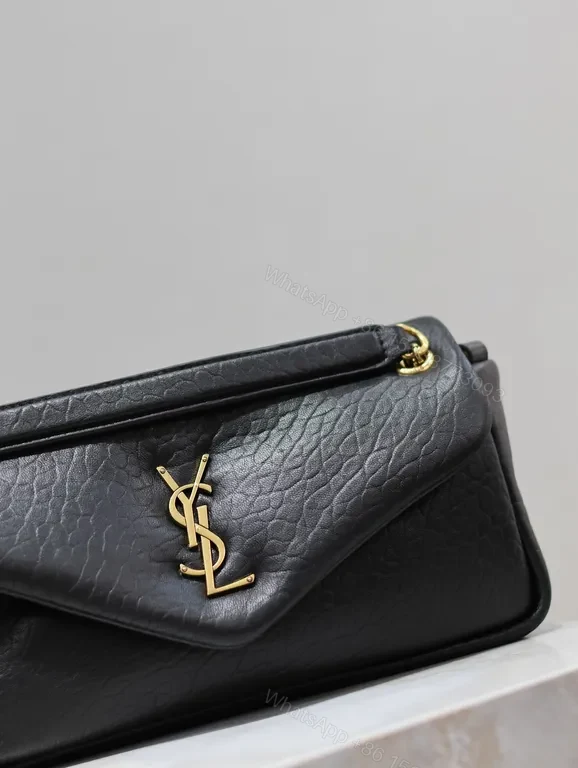 View 6 of Chic Black YSL Envelope Bag with Gold Hardware - Luxury Everyday