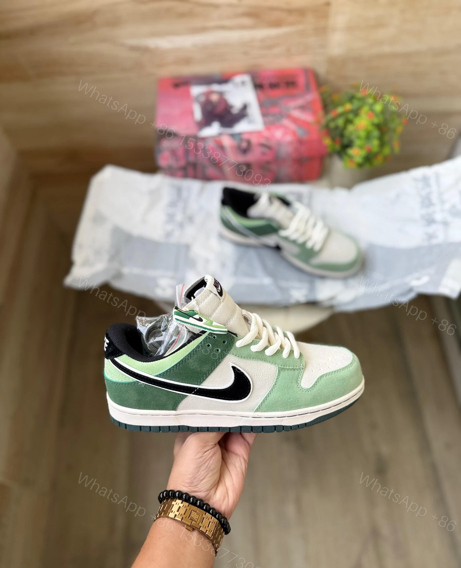 FIRST COPY NIKE DUNK OTOMO OST DOUBLE GREEN BLACK — view 1