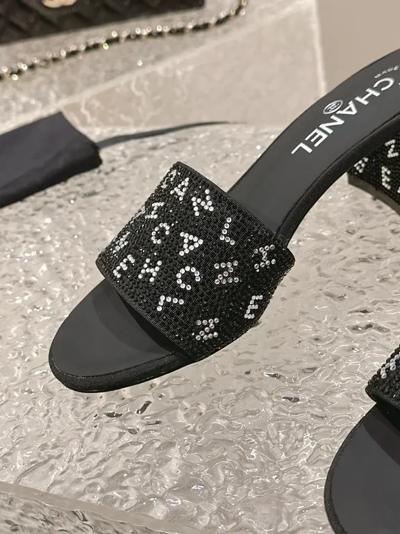 View 7 of Chanel-Inspired Sparkle Slide Sandals: Effortless Glam Plan