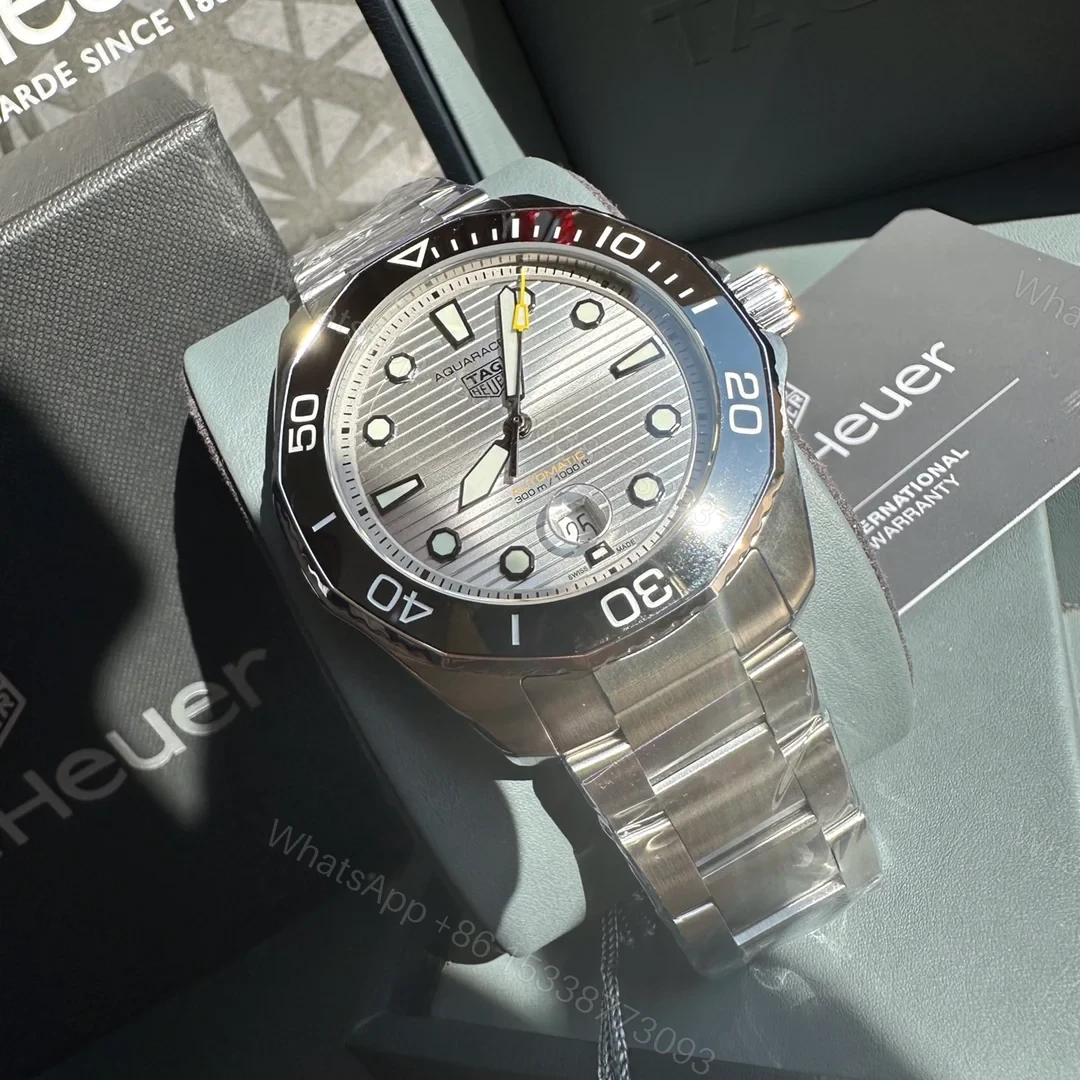 View 5 of TAG Heuer Aquaracer Nightdiver Automatic Watch 43MM DLC Blue Dial Black Ceramic Bezel Premium Edition TAG-AQUA-ND-BLU-43