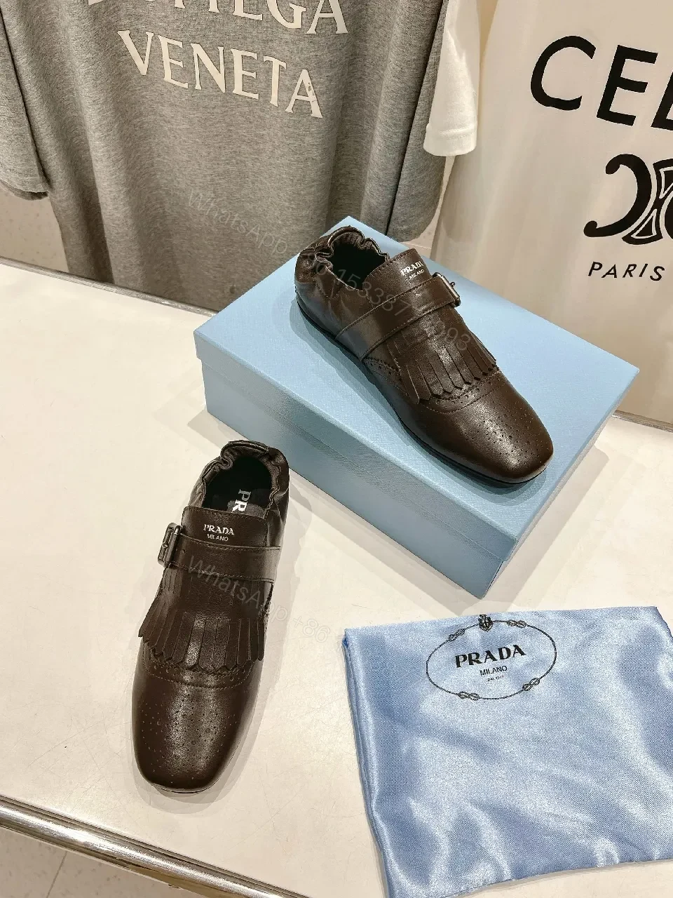View 3 of Patterned Leather Penny Loafers with Fringe Detail – Everyday Luxury