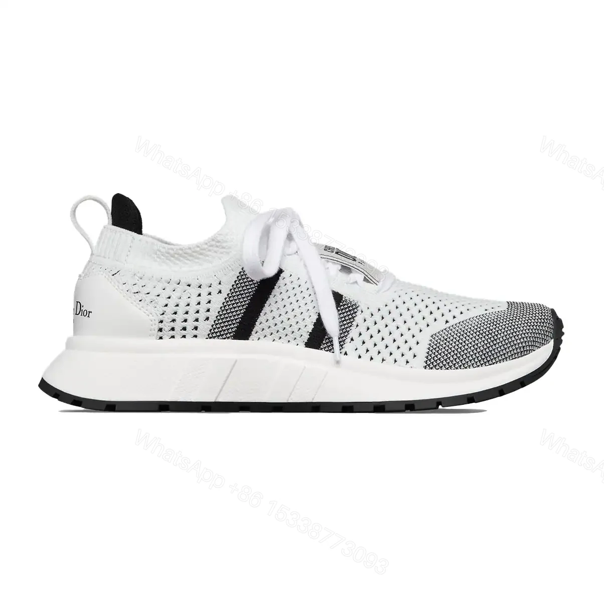 DIOR RUN’N’DI0R SNEAKERS WHITE AND BLACK TECHNICAL MESH – CD242 — view 1