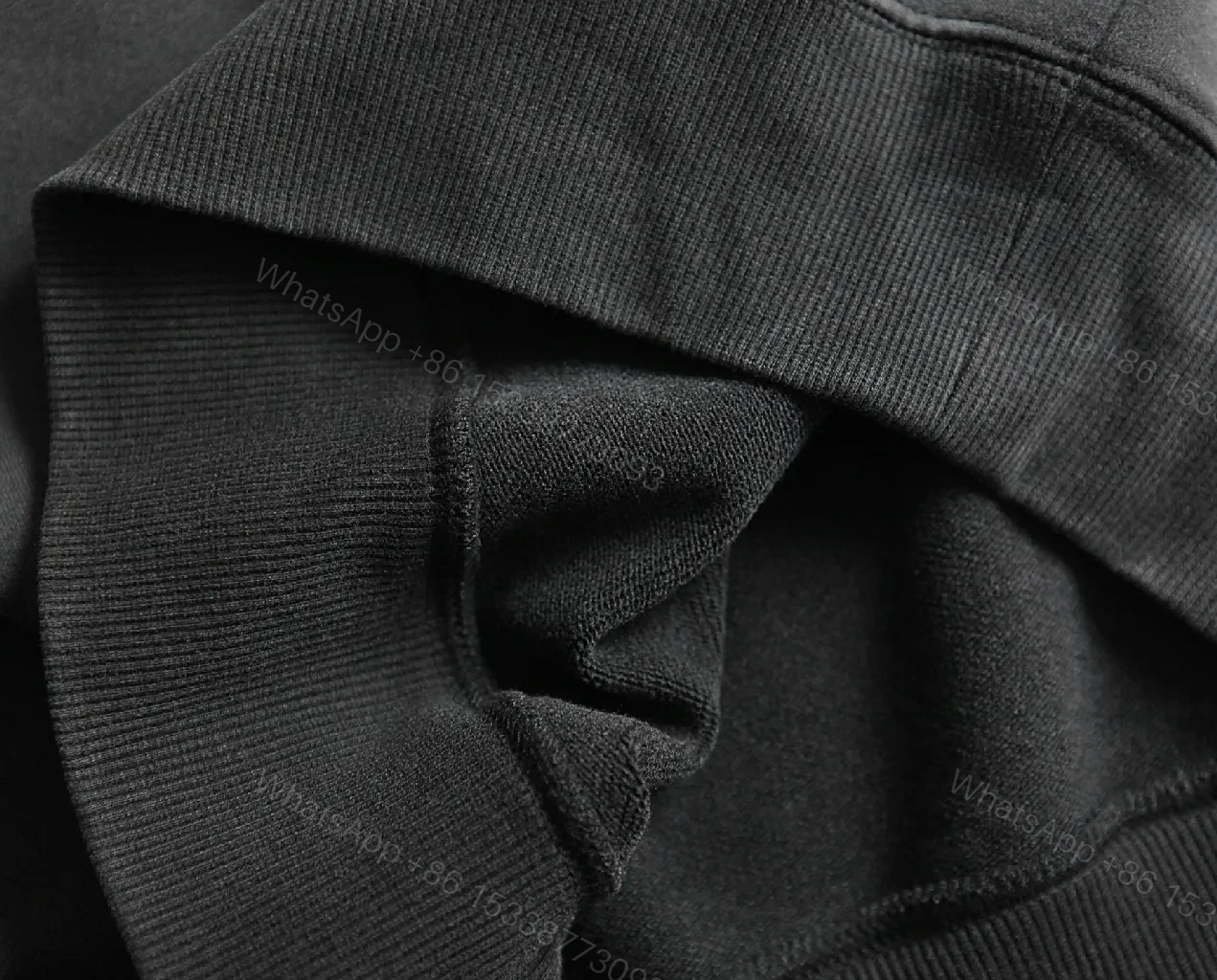 View 9 of Charcoal Cotton Embroidered Logo Sweatshirt — Luxe Street Style