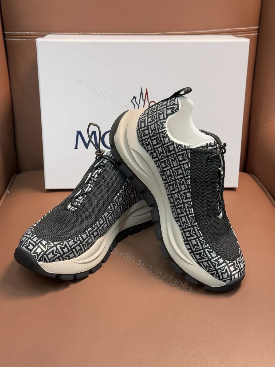 View 9 of Moncler Patterned Knit Runner: Bold Texture, Elevated Comfort