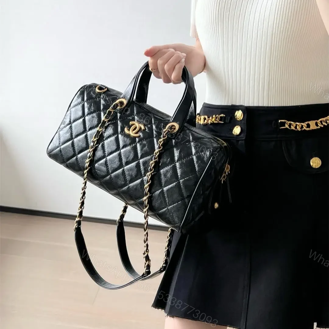 View 19 of 高仿Chanel*25A系列AS5579保齡球手提包黑色大號免檢版