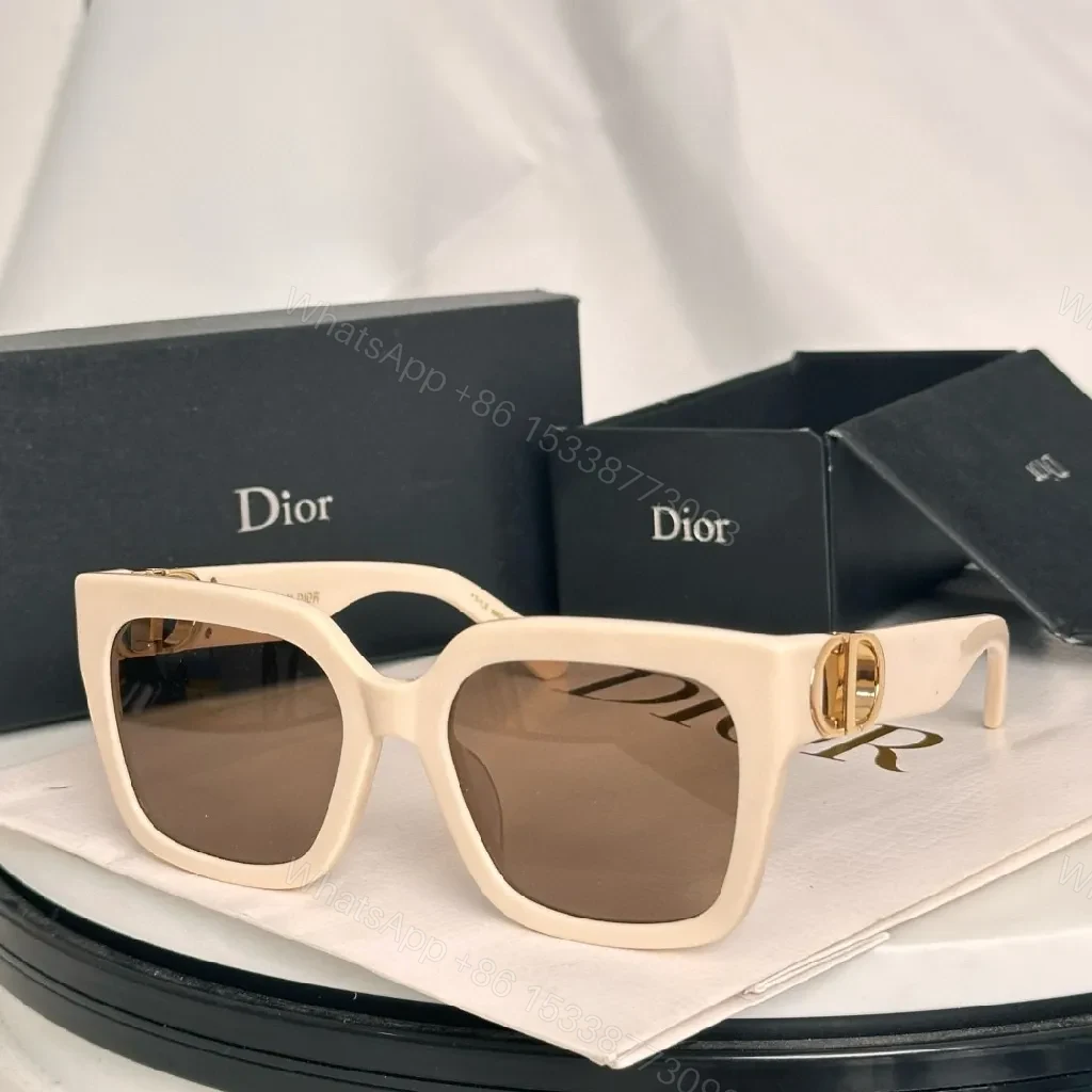 View 6 of Bold Black Dior-Style Frames: Oversized Gold Accent Sunglasses