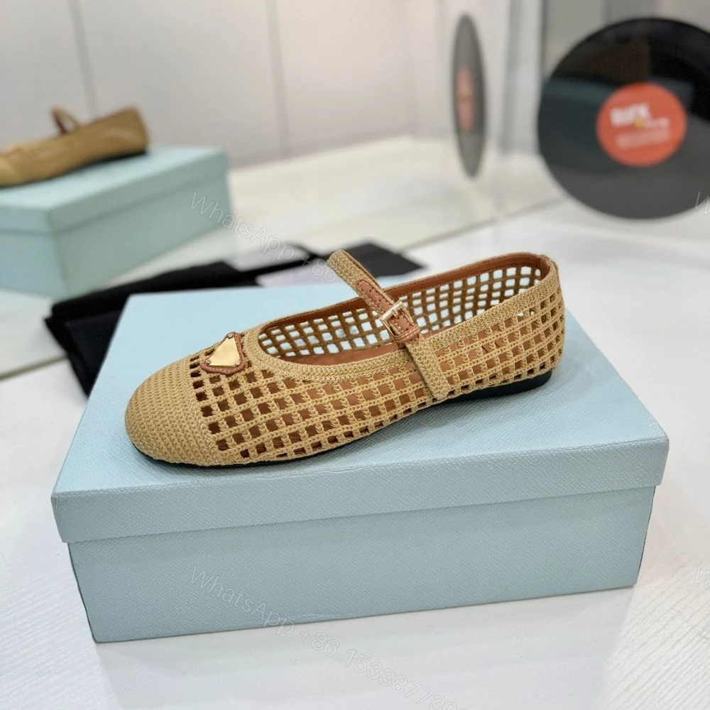 View 5 of Prada Crochet Ballerinas Beige Brown