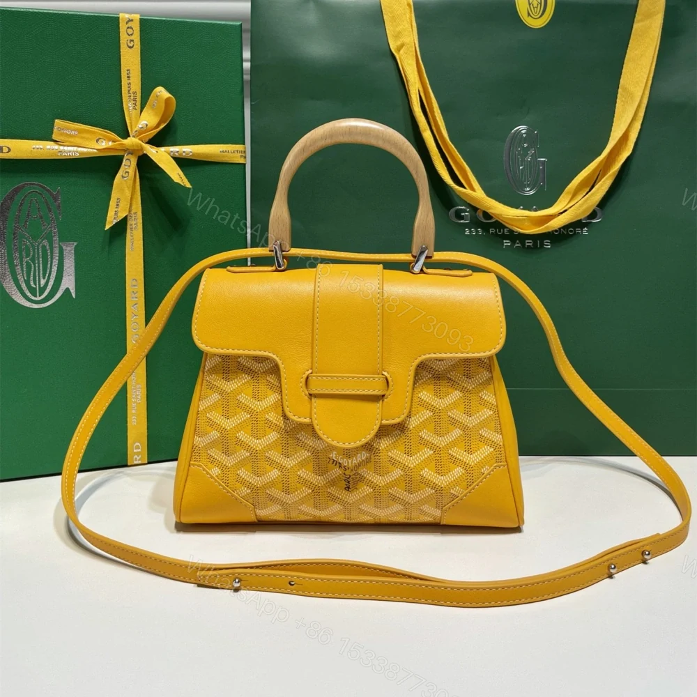 高仿Goyard*SAIGONW櫸木手柄單肩包黃色免檢版 — view 1