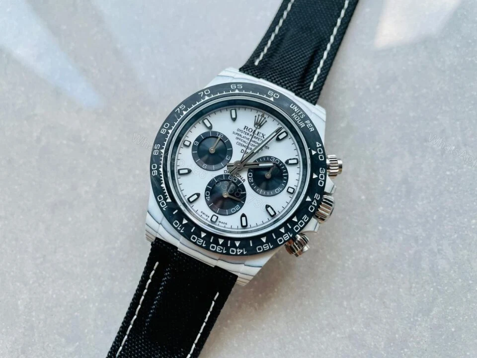 View 3 of Noob Factory 1:1 Rolex Daytona DIW PANDA White Carbon Case and Bezel Best Edition White/Black Dial SA4130 V2