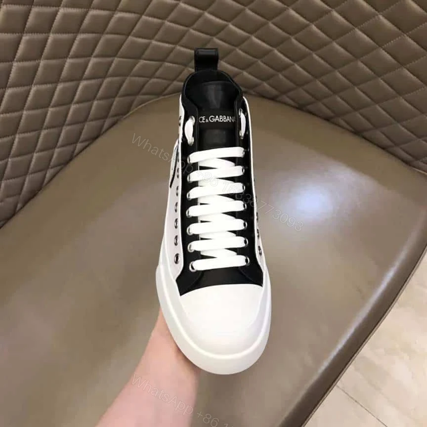 View 5 of DOLCE AND GABBANA QUILTED TWO-TONE NYLON PORTOFINO LIGHT MID-TOP SNEAKERS IN WHITE – DG107