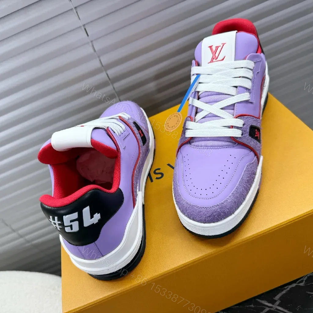 View 7 of Lilac Leather-Suede Luxe Sneaker: Premium Streetwear Comfort