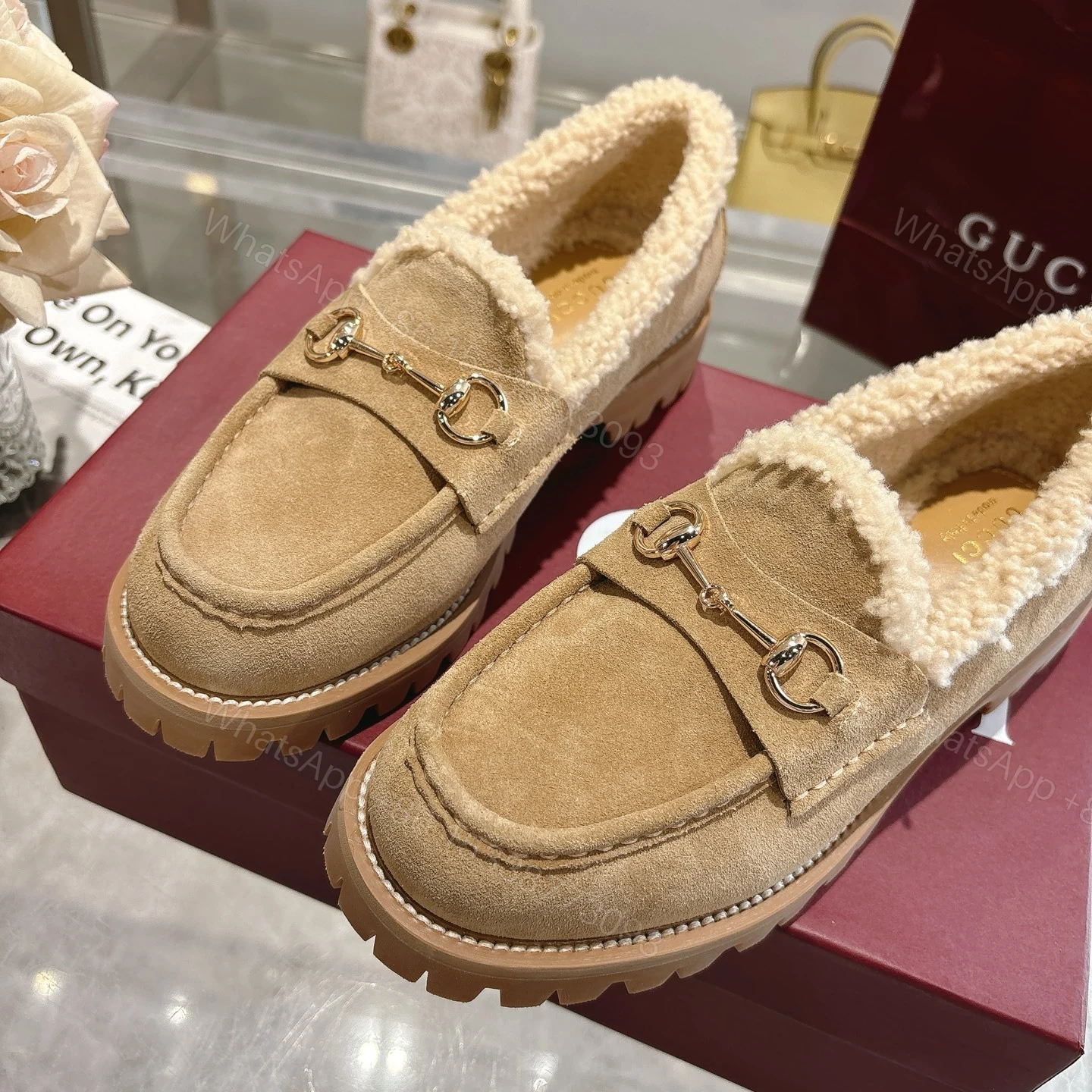 View 8 of Gucci Women Loafer With Horsebit Beige 836060 Aaa5U 9556