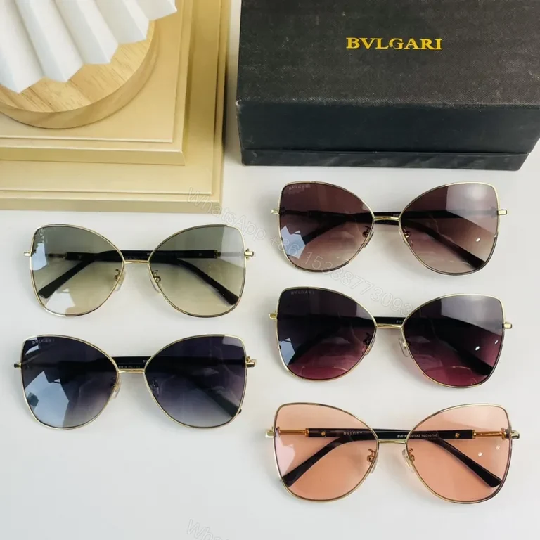 View 4 of BVLGARI Aviator Sunglasses - Luxury Metal & Acetate, 100% UV Protection