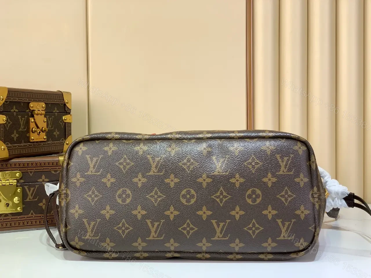 View 10 of Dark Brown Monogram LV Tote Bag - Structured Top-Handle Style