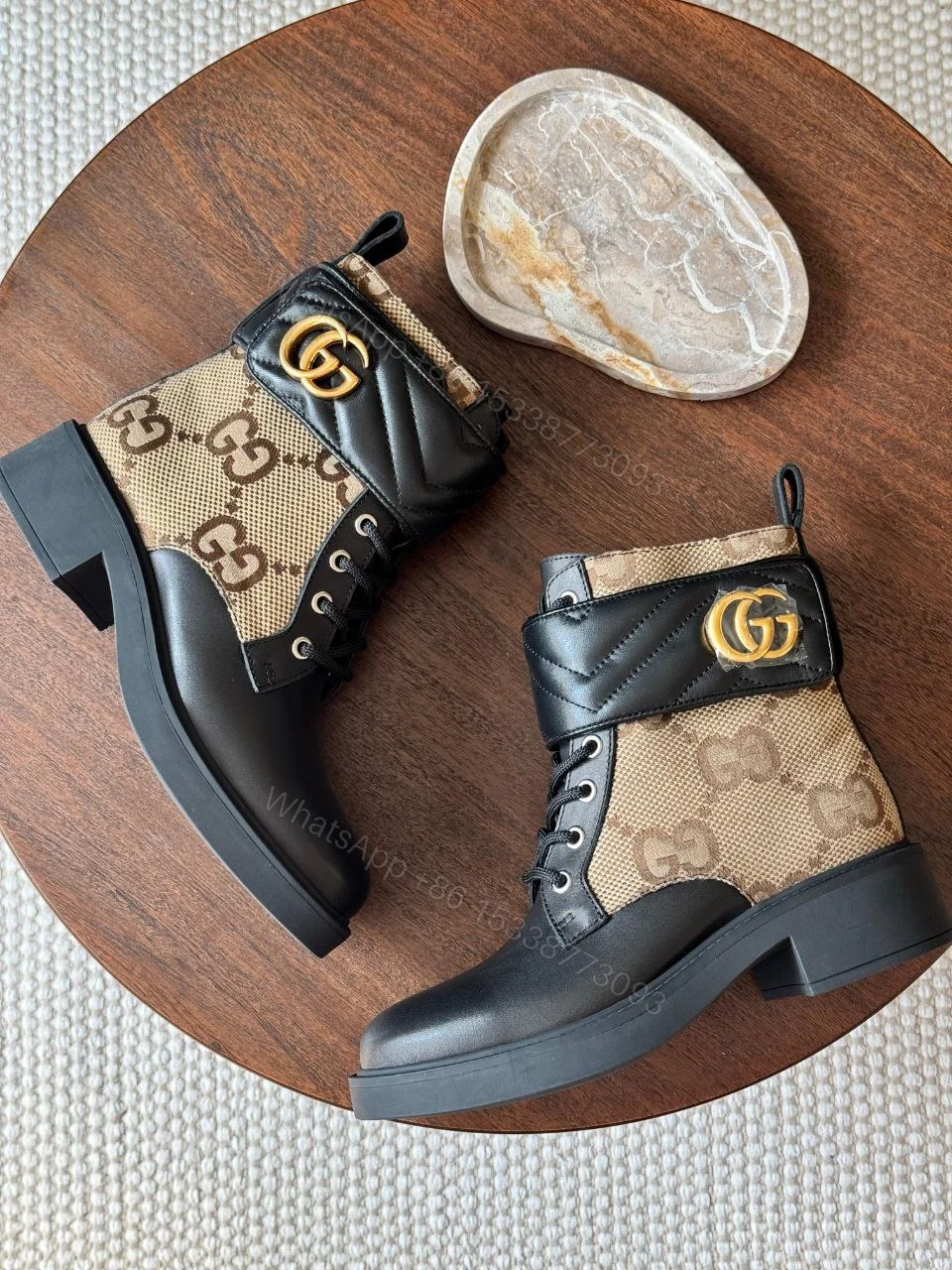 View 4 of GUCCI Lace-up boots GG SUPREME