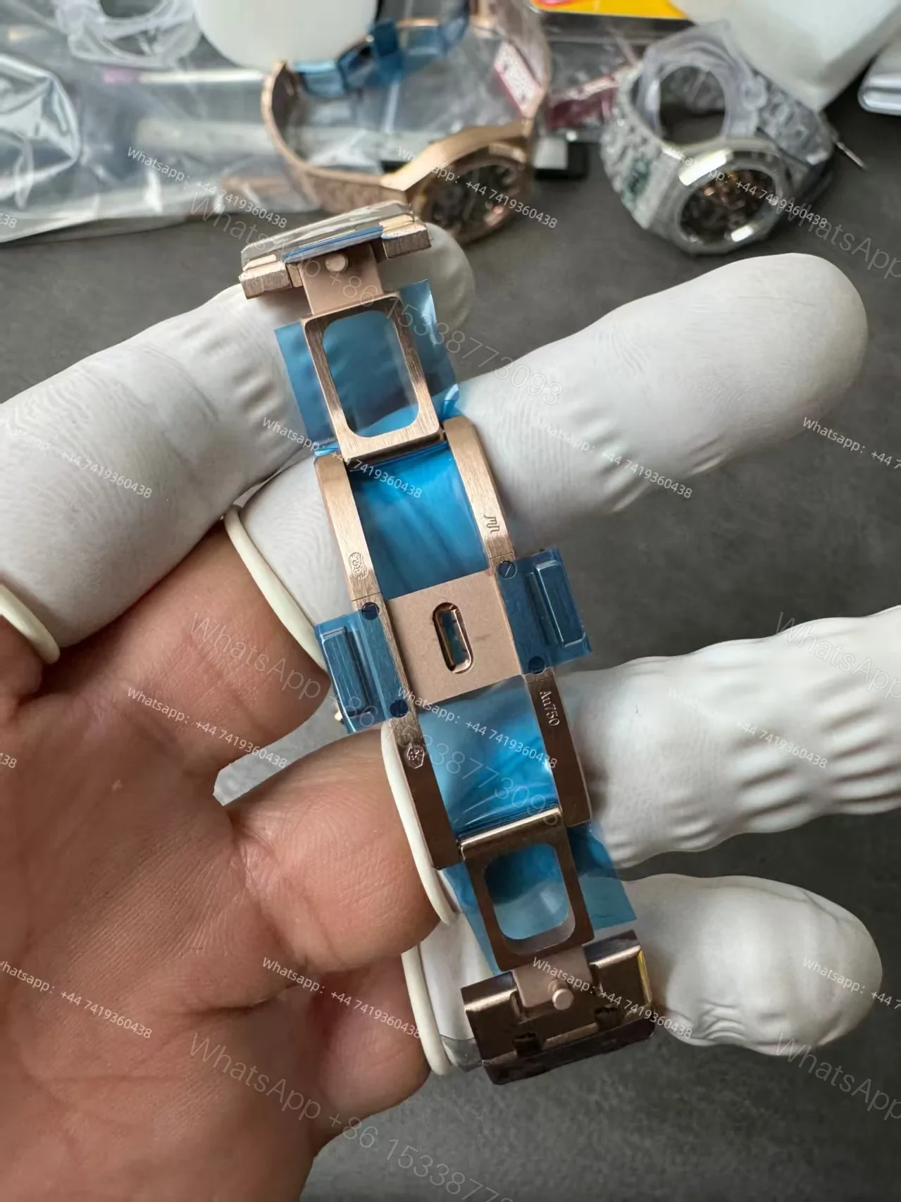 View 11 of Audemars Piguet Super Clone Royal Oak Rose Gold Blue Dial 26240 Chronograph 41mm Cal.4401