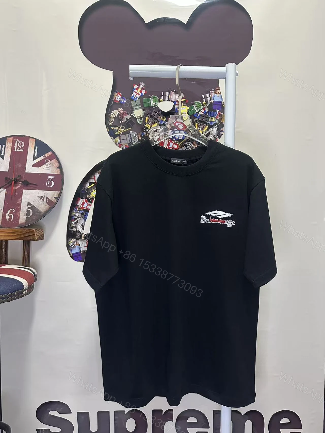 Balenciaga 高仿 男款小Logo刺繡短袖T恤 簡約休閒百搭款 — view 1