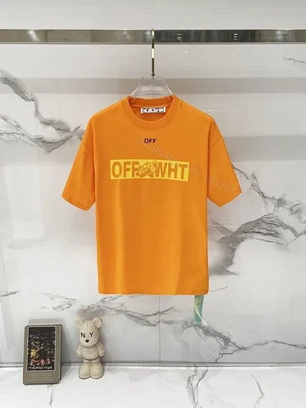 Bright Orange Cotton-jersey Tee with Graphic Stripe - Premium Streetwear — view 1