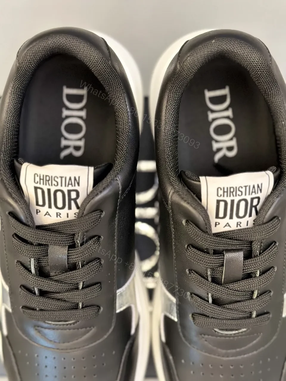 View 4 of Premium Black & Silver Designer-Inspired Runner Sneakers
