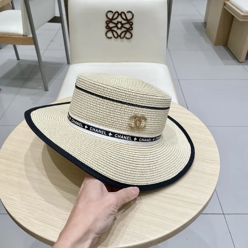 View 6 of Chic Straw Boater Hat with Luxe Band – Everyday Luxury