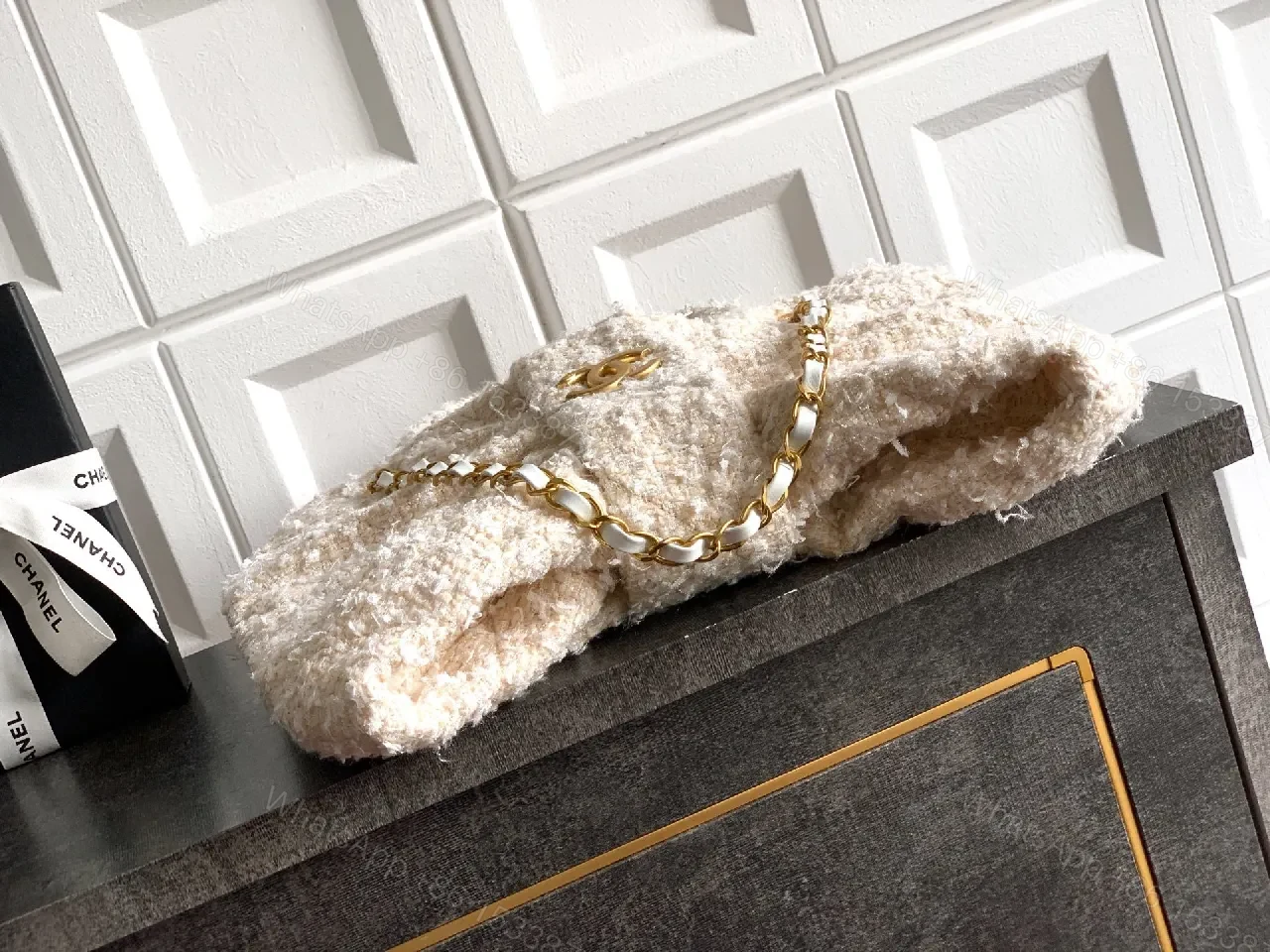 View 2 of Textured Bouclé Luxe Handbag: One-Touch Glam Cloud Bag