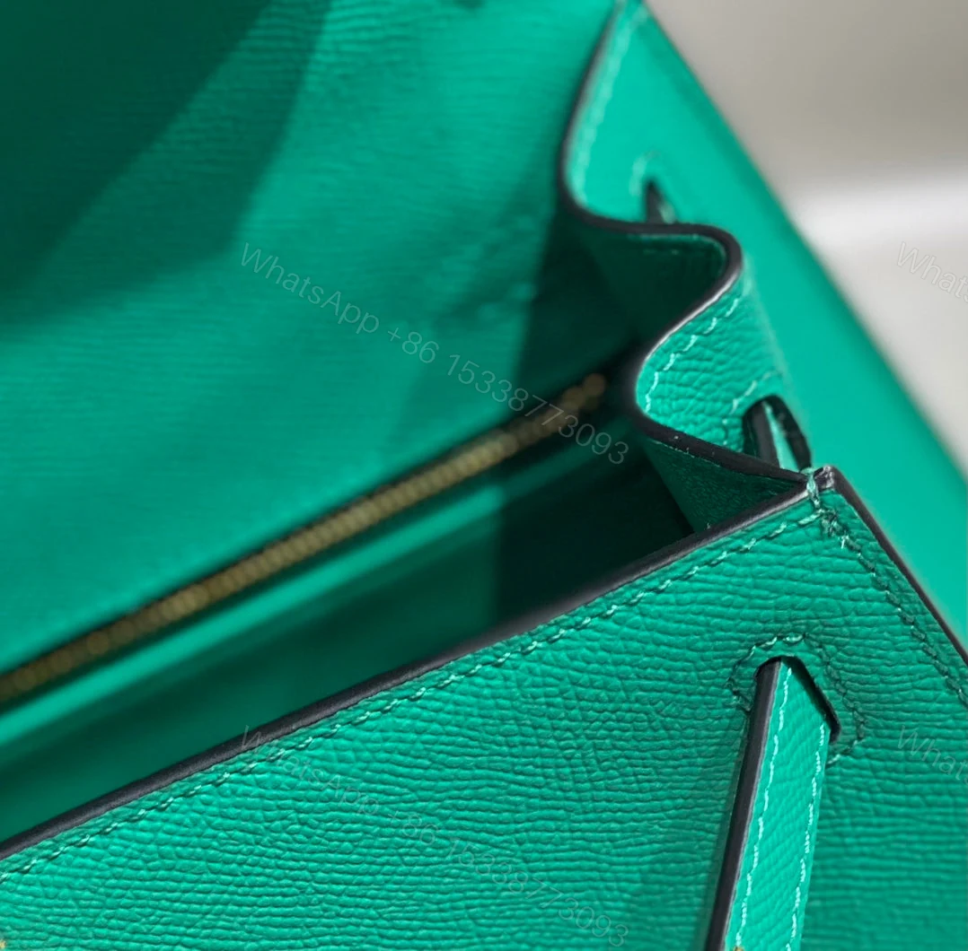 View 7 of KELLY 25CM IN VERT VERTIGO EPSOM GOLD HARDWARE