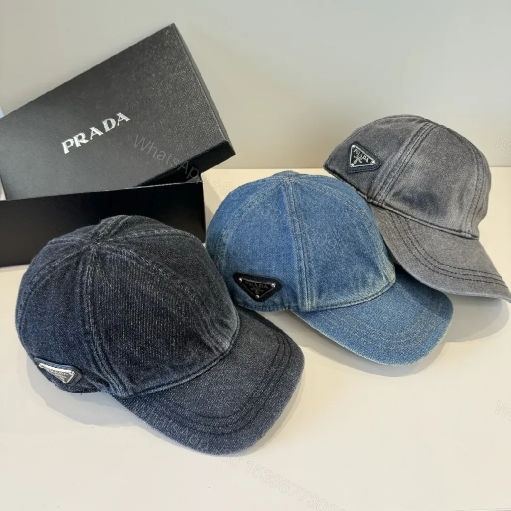 View 3 of Denim-Accent Cap with Subtle Prada-Inspired Emblem