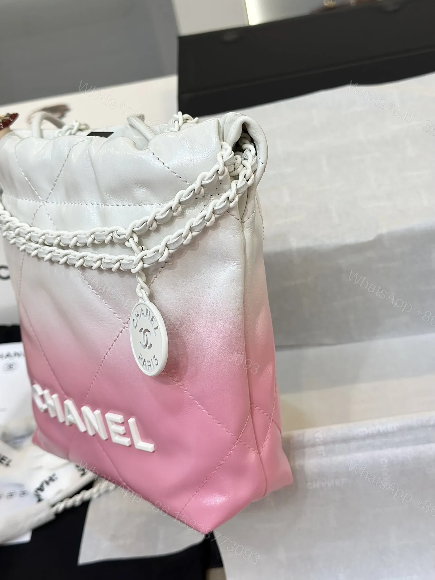 View 2 of Chanel 11 Handbag 22 Mini Mix White Pink Woman’s 20cm
