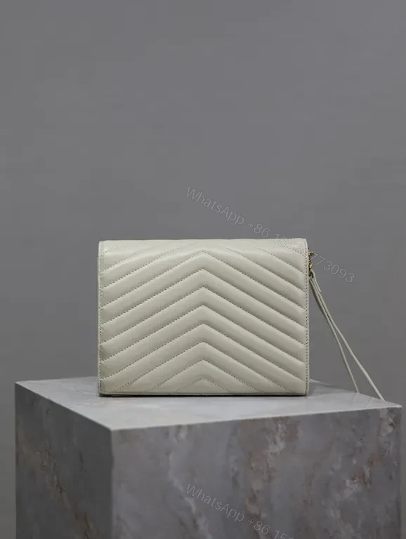 View 6 of Chic Quilted Leather Wallet with YSL Hardware - Luxe Everyday Portfolio
