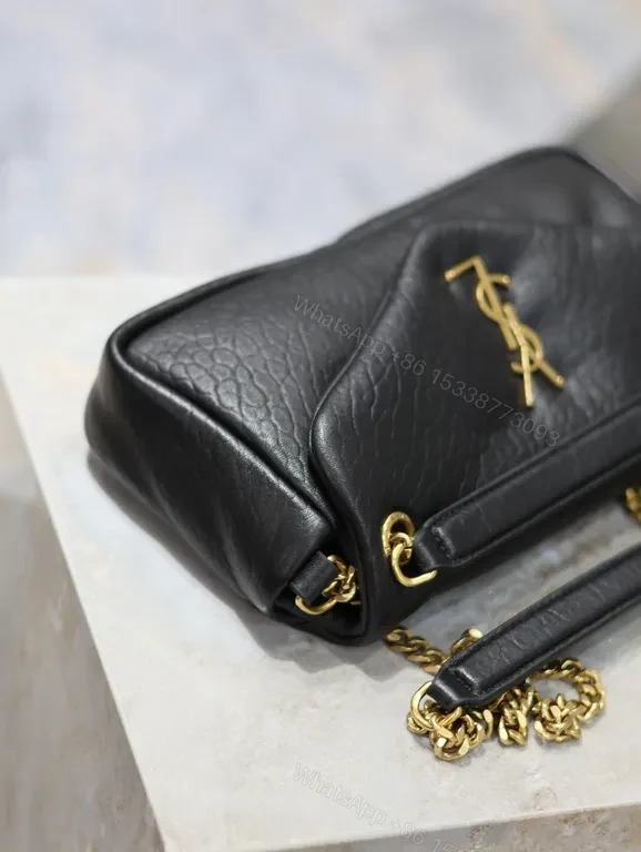 View 2 of Chic Black YSL Envelope Bag with Gold Hardware - Luxury Everyday
