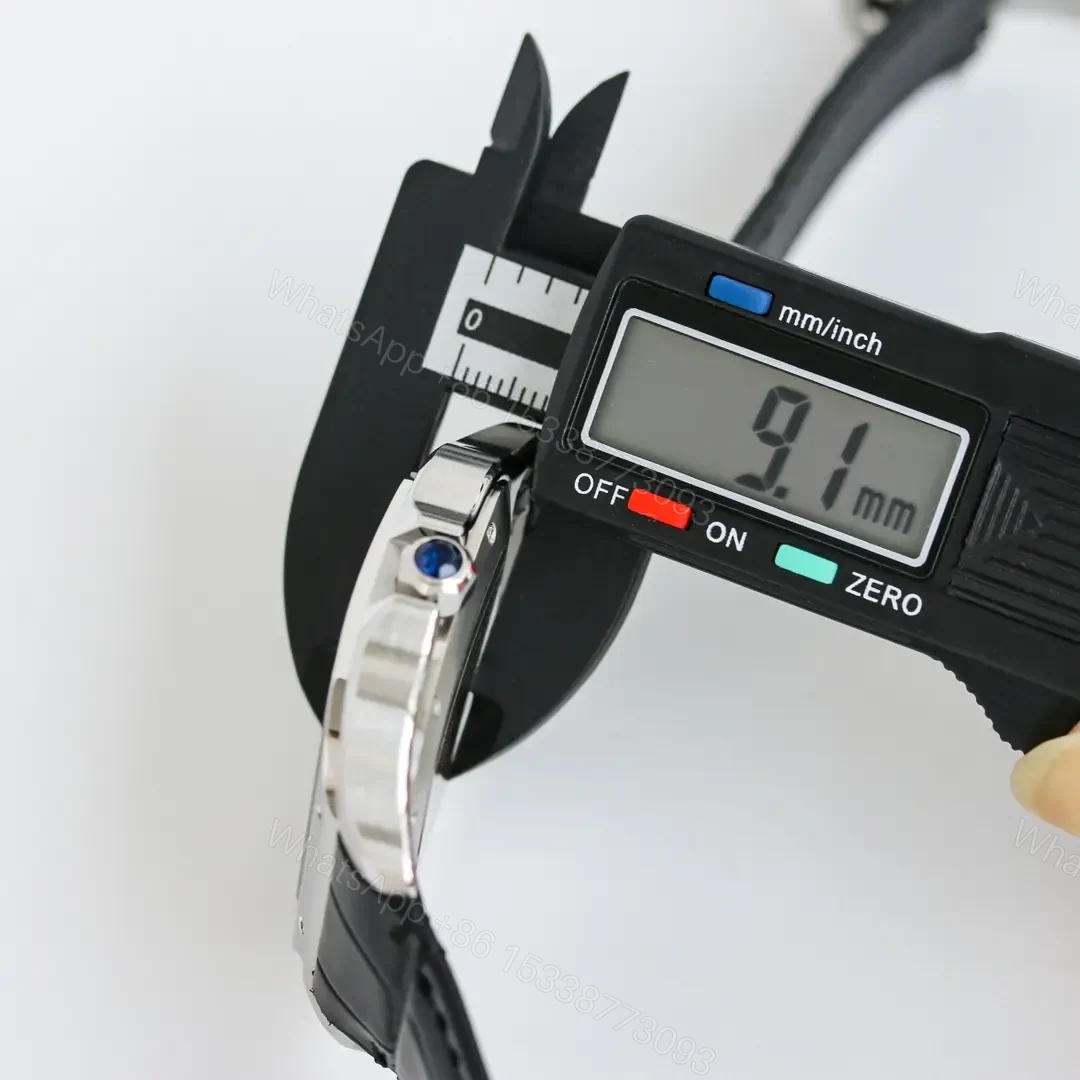View 9 of Cartier super clone Santos White Dial Black Leather Strap Premium 39.8MM W20073X8