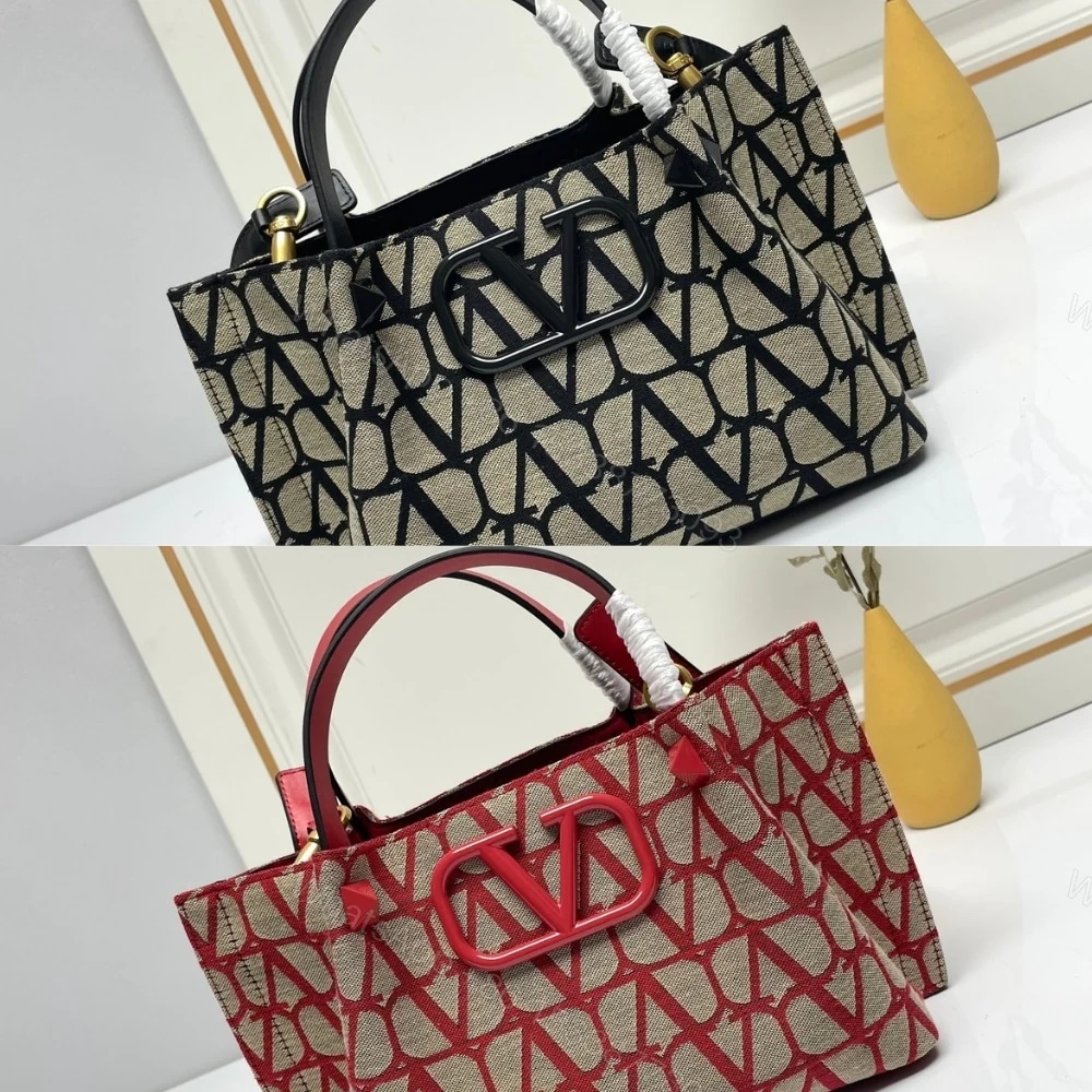 View 6 of VALENTINO GARAVANI MEDIUM TOILE ICONOGRAPHE HANDBAG BLACK 25CM
