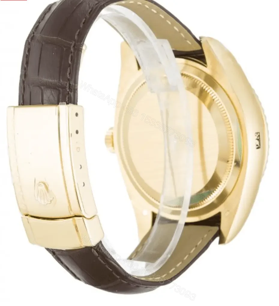 View 3 of Best Replica Rolex Sky-Dweller Gold with Leather Strap