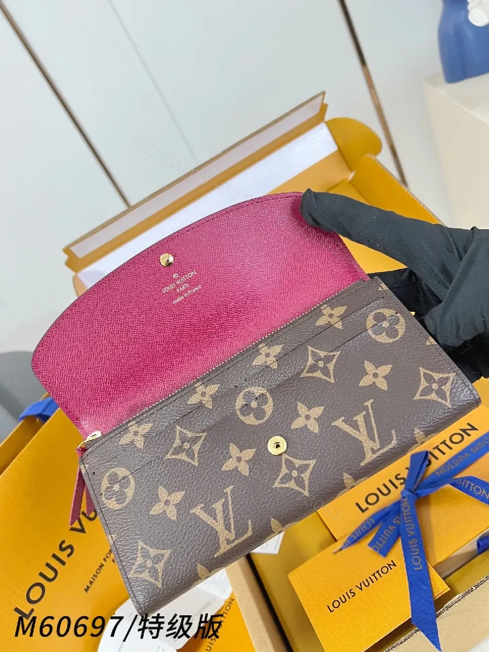 View 4 of Monogram Canvas Slim Wallet with Gold-Hardware Details