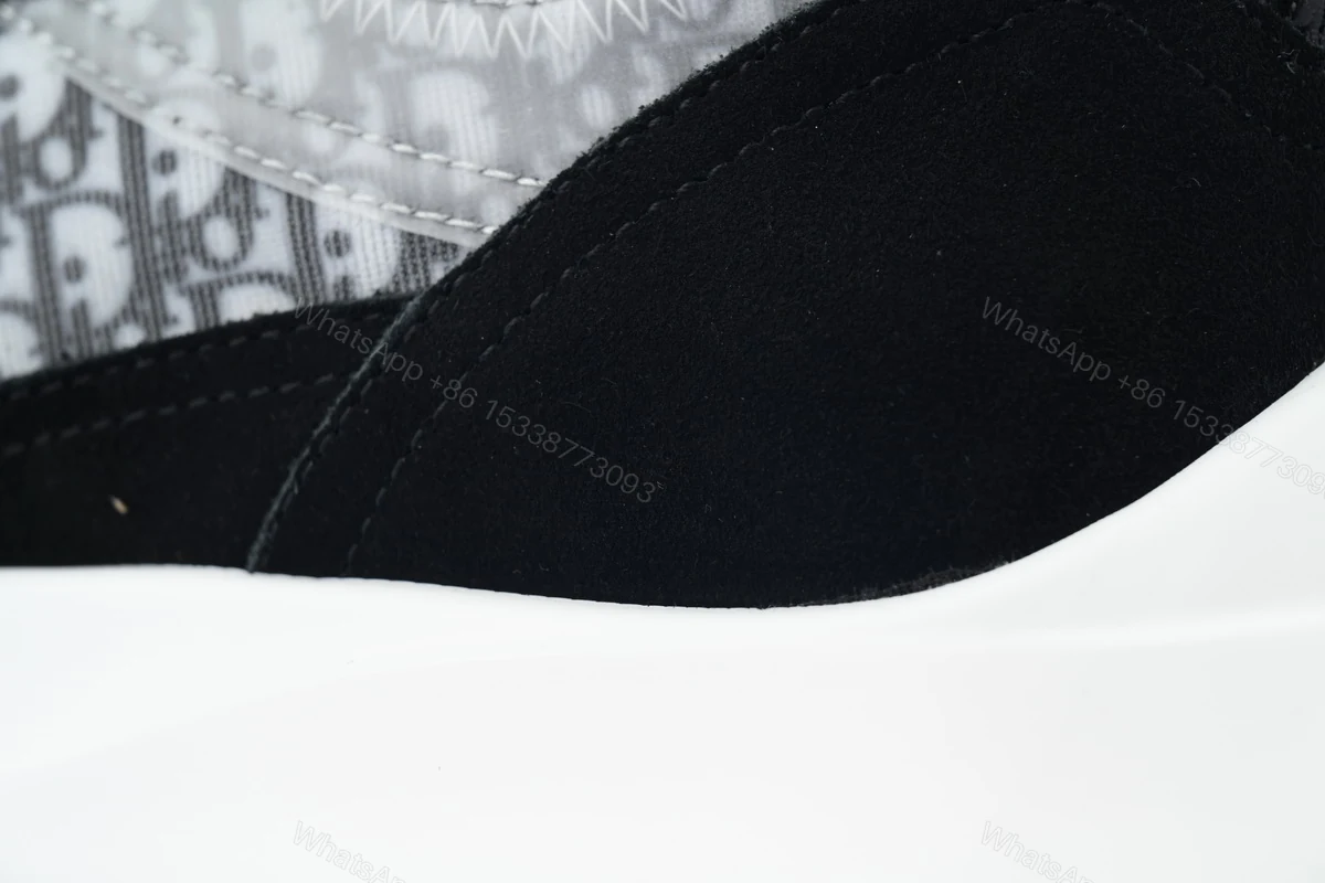 View 4 of Dior B25 Oblique Runner Sneaker Black Suede 3SN259YUH_H960