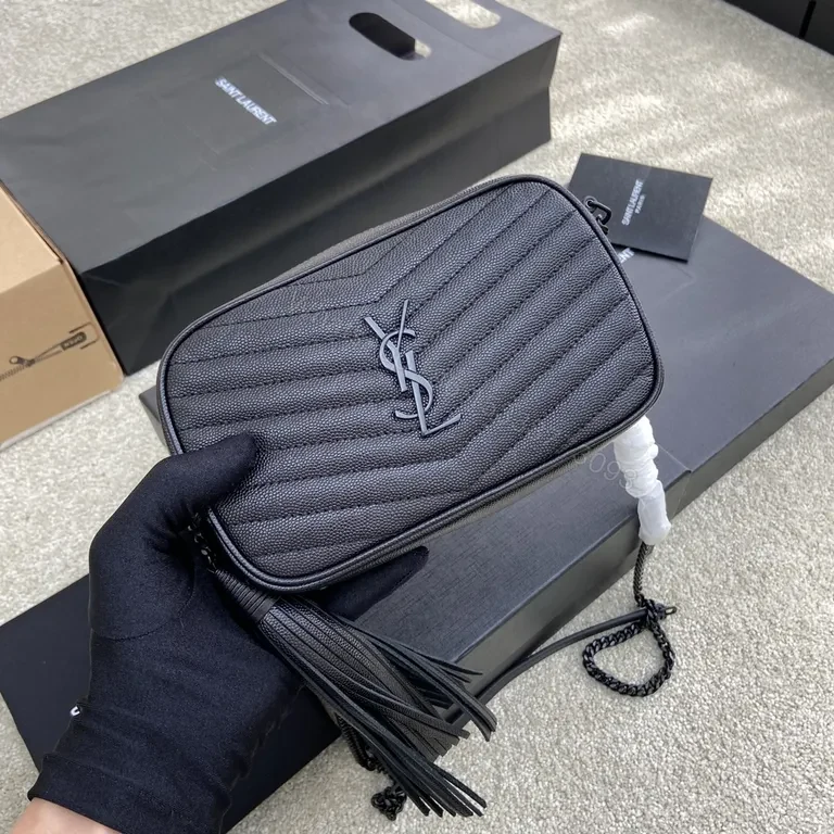 View 8 of Structured Quilted Calfskin Crossbody â€” YSL Monogram, City-Ready Crossbody Bag