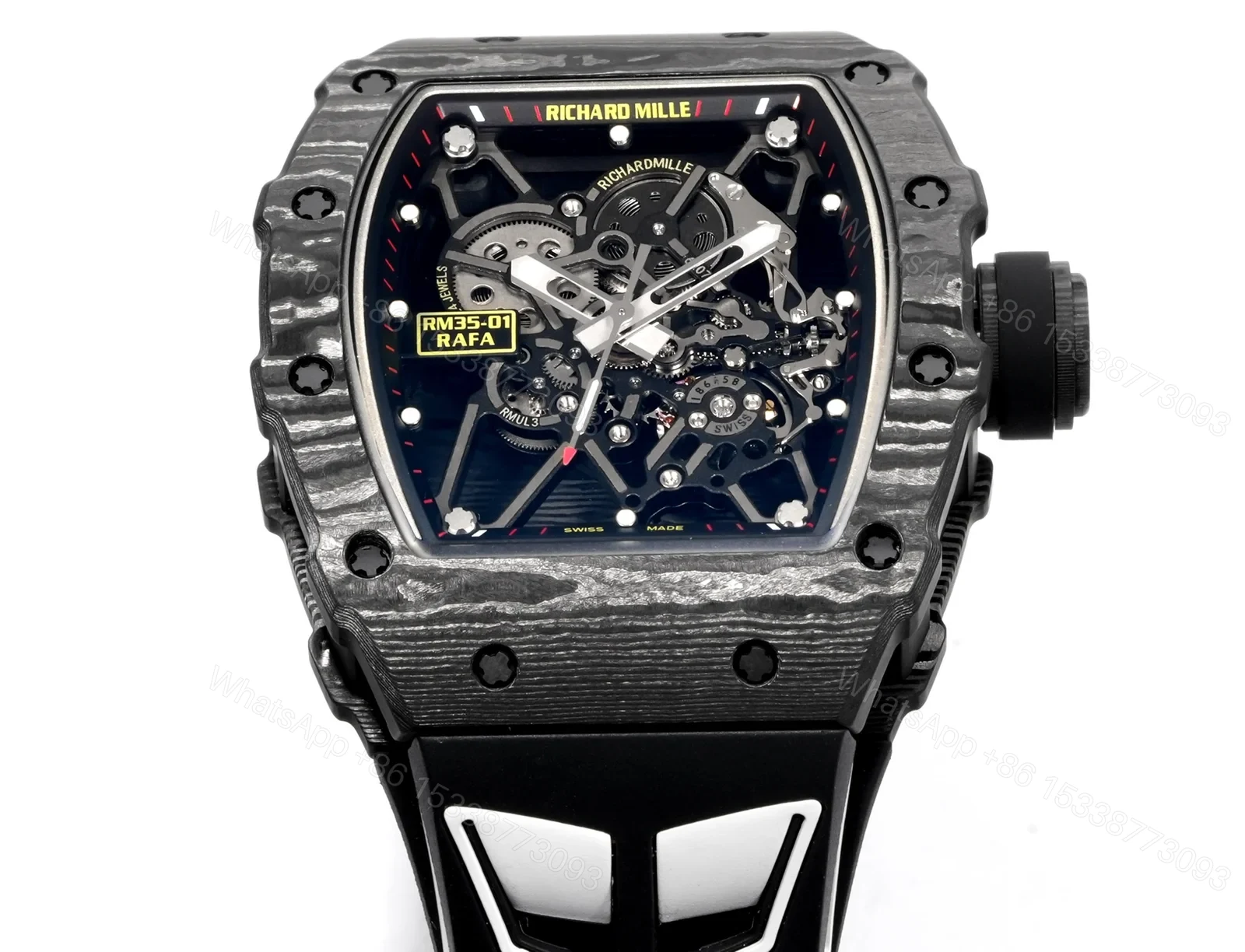 View 3 of Richard Mille RM35-01 NTPT Carbon Black Skeleton Watch RM35-CR-BR